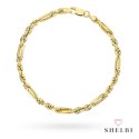 Bransoletka złota korda i długie ogniwa 585 SHELBI