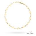 Bransoletka złota ogniwa i gładkie serca 585 SHELBI