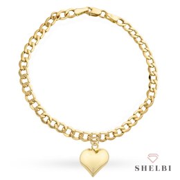 Bransoletka złote serce na pancerce 585 SHELBI