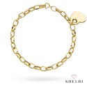 Bransoletka złote splecione owale z pełnym sercem 585 SHELBI