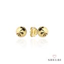 Kolczyki kulki z diamentowaniem 4mm 585 SHELBI