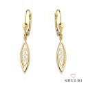 Kolczyki złota łezka i trzy cyrkonie 585 SHELBI