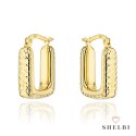 Kolczyki złote diamentowane prostokątne 585 SHELBI