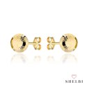 Kolczyki złote kółeczka zdobione diamentowaniem 585 SHELBI