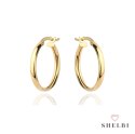 Kolczyki złote kółka na angielskim zapięciu 2,2cm super lekkie 585 SHELBI