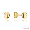 Kolczyki złote kółka z centralną cyrkonią 585 SHELBI