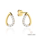 Kolczyki złote łezki zdobione cyrkoniami 585 SHELBI
