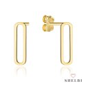 Kolczyki złote ogniwa na sztyfcie 585 SHELBI