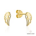 Kolczyki złote skrzydełka na sztyfcie 585 SHELBI