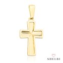 Krzyżyk złoty diamentowany z gładką oprawą pr. 585 585 SHELBI