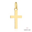 Krzyżyk złoty gładki prosty pr. 585 Komunia Św. 585 SHELBI
