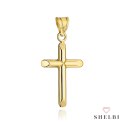 Krzyżyk złoty z ozdobnymi ramionami pr. 585 585 SHELBI