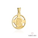 Medalik złoty okrągły wizerunek Jezusa 585 SHELBI