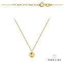 Naszyjnik złoty diamentowane kółeczko w gładkiej oprawie super lekki 585 SHELBI