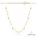 Naszyjnik złoty długie ogniwa i cyrkonie w oprawie złota 585 SHELBI