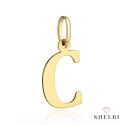 Zawieszka złota literka C duża pr. 585 na prezent 585 SHELBI