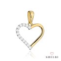 Zawieszka złota serce wysadzane cyrkoniami 585 SHELBI