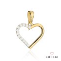 Zawieszka złota serce zdobione cyrkoniami 585 SHELBI