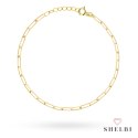 Bransoletka złota delikatne ogniwa na nogę 585 SHELBI