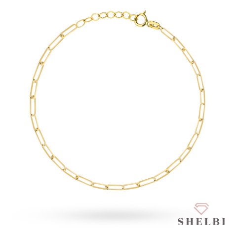 Bransoletka złota delikatne ogniwa na nogę 585 SHELBI
