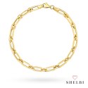 Bransoletka złota długie ogniwa i kółka 585 SHELBI