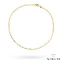 Bransoletka złota na nogę splot pancerka gładka 585 SHELBI