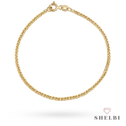Bransoletka złota - splot Lisi Ogon na nogę 585 SHELBI