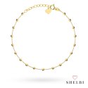 Bransoletka złota z diamentowanymi kuleczkami i serce 585 SHELBI