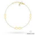 Bransoletka złota znaki nieskończoności na nogę 585 SHELBI