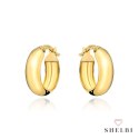 Kolczyki szerokie złote koła małe na angielskim zapięciu 585 SHELBI