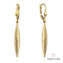 Kolczyki złote diamentowane długie sople 585 SHELBI