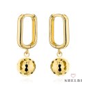 Kolczyki złote diamentowane wiszące kulki 585 SHELBI