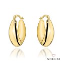Kolczyki złote gładkie łezki 585 SHELBI