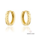 Kolczyki złote kółeczka z diamentowaniem 585 SHELBI
