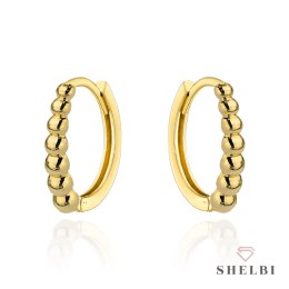 Kolczyki złote kuleczki na kreolu 585 SHELBI