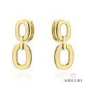 Kolczyki złote owale na kreolu 585 SHELBI