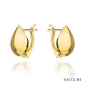 Kolczyki złote szerokie łezki na angielskim zapięciu 585 SHELBI