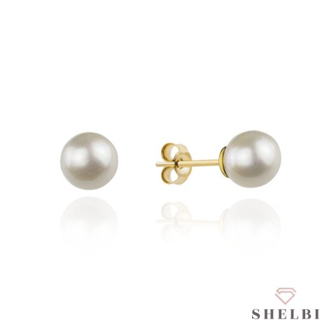 Kolczyki złote z perłą 585 SHELBI