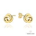 Kolczyki złote zaplatane na sztyfcie 585 SHELBI