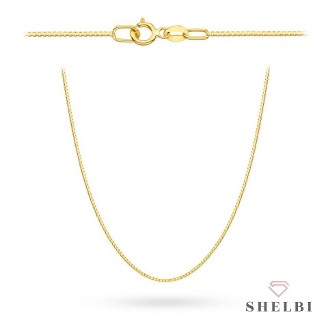 Łańcuszek złoty pr. 585 - splot kostka 50 cm 585 SHELBI