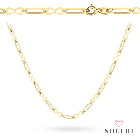 Naszyjnik złoty ogniwa ze znakiem nieskończoności 585 SHELBI
