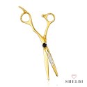 Zawieszka nożyczki zdobione cyrkoniami i czarny kamień 585 SHELBI