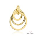 Zawieszka złota splecione kółka z diamentowanym zdobieniem 585 SHELBI