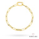 Bransoletka złota długie ogniwa i owalne zapięcie 585 SHELBI