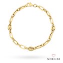 Bransoletka złota długie ogniwa i ozdobne elementy 585 SHELBI