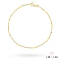 Bransoletka złota - splot singapure z blaszką na nogę 585 SHELBI