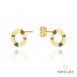 Kolczyki złote diamentowane ringi 585 SHELBI