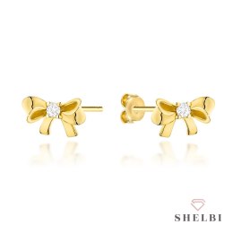 Kolczyki złote finezyjne kokardki 585 SHELBI