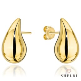 Kolczyki złote gładkie bardzo duże krople