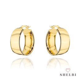 Kolczyki złote gładkie szerokie koła